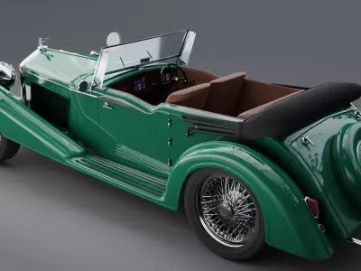 Classic vintage  car cabriolet 3D model