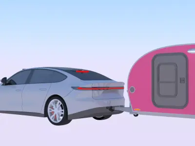 Nio ET7 with caravan 3D model