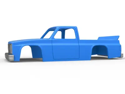 Shell of Vintage NASCAR race truck Scale 1 to 25 3D print model