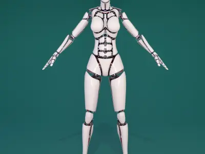 Robot girl 3D model