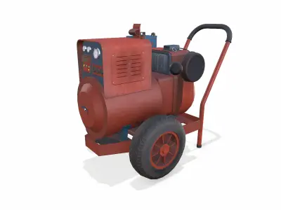 Old Vintage Electric Generator Low-Poly PBR Low-poly 3D model