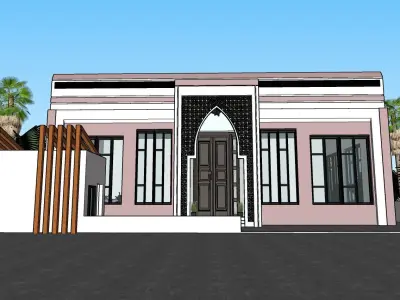 Interior Workspace Design A74 DWG SketchUp Modern Layout 3D model