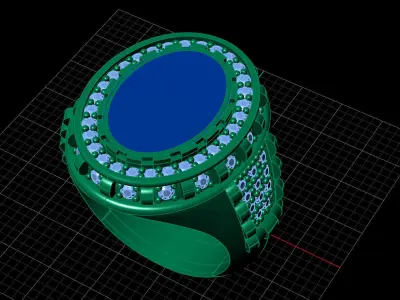 Print Ready STL 3DM  Gents Rings Diamond Men Ring  3D print model get