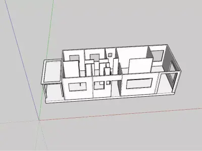 House with roof and windows Low-poly 3D model