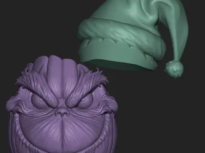 The Grinch Pumpkin Set 3D print model