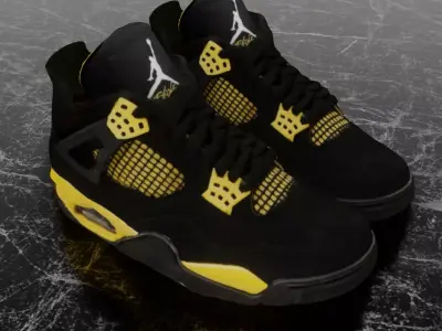AIR JORDAN 4 THUNDER 3D SHOES 3D model