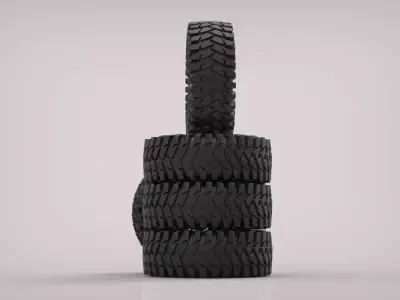 MAXXIS TIRES WITH IRON RIMS Low-poly 3D model