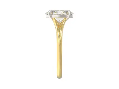 Oval Split Shank Engagement Ring 3D print model