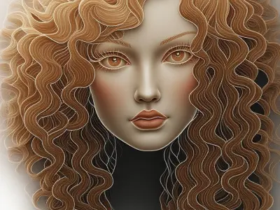 A beautiful face  eyes full of mystery and grace 3D model