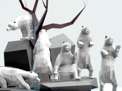 Polar Bear Low-poly 3D model