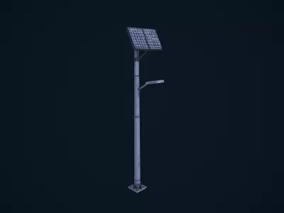 Solar Lamp Post Low-poly 3D model