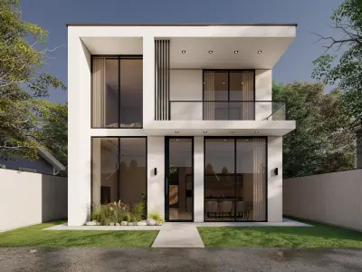  Modern minimal Villa 3D model 3D model