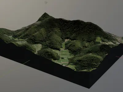 Small mountain in Slovenia Haloze Free low-poly 3D model
