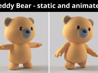 Teddy Bear - static and animated 3D model