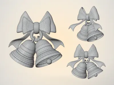 Christmas Bows Bells 3D model