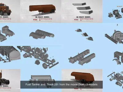 Fuel Tanker and  Truck 281 from the movie Duel 3D Model Pack