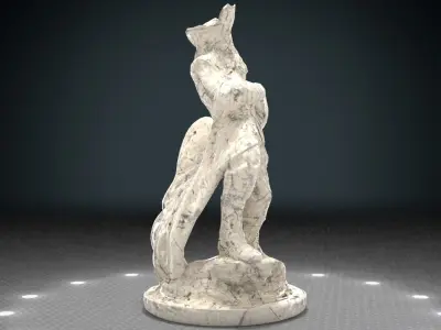 Pirate Statue Low-poly 3D model