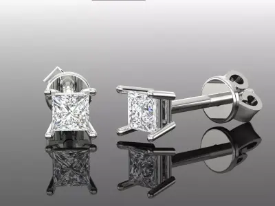 Women Diamond Earrings 3D print model