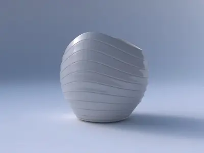 Bowl compressed 3 with smooth horizontal dents 2 3D print model