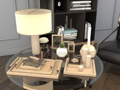 Modern Coffee Table and Armchair Set 3 3D model