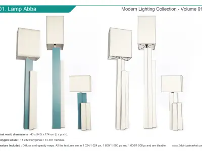 Modern Lamps Collection Faiences 3D model