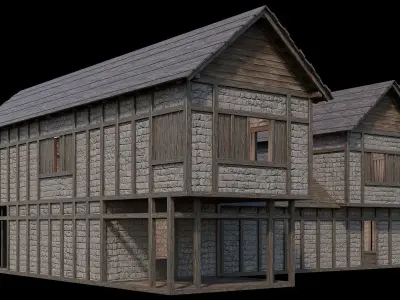 Medieval Village Pack  - 5 Assets - 4K Textures Game Ready Low-poly 3D model get