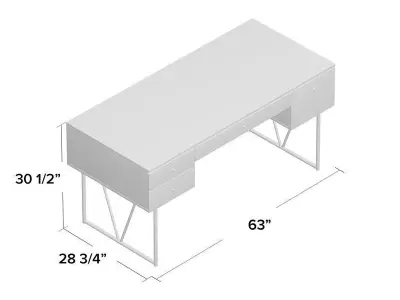 Fallon Pc Office Game Desk Reading Table 3D model