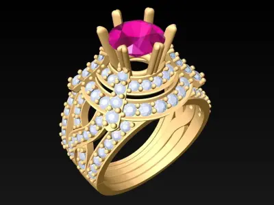 Diamond Ring - Womens Rings - N3334 3D print model