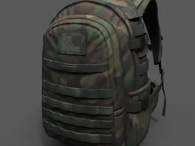 Backpack Camping Generic military combat soldier armor scifi  Low-poly 3D model