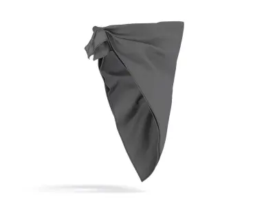 Face Protection Black Bandana - cotton mask scarf  3D model
