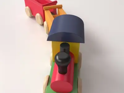 Wooden Toy Train 3D model
