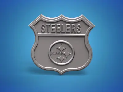 Steelers logo sign art STL model for CNC 3D printing 3D print model