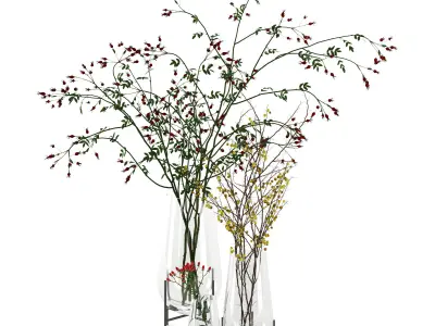 Twigs in Echasse Vases 3D model