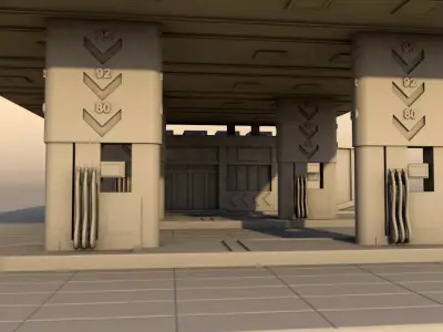 Gas Station 3D print model