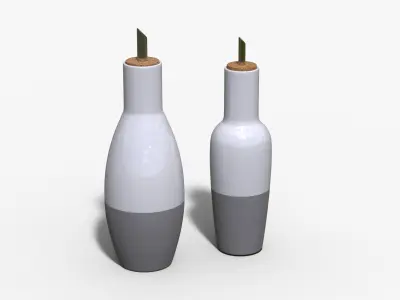Oil and Vinegar Set Low-poly 3D model