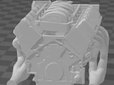 LS V8 engine 3D print model
