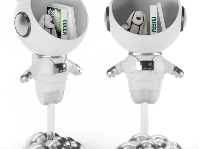 Astronaut Side Table Floor Figurine Low-poly 3D model