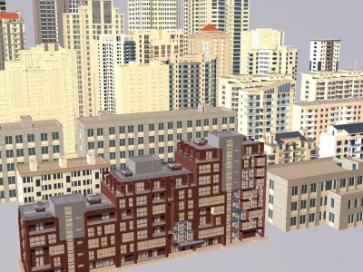 Modern urban high-rise buildings building ancillary buildings 3D model