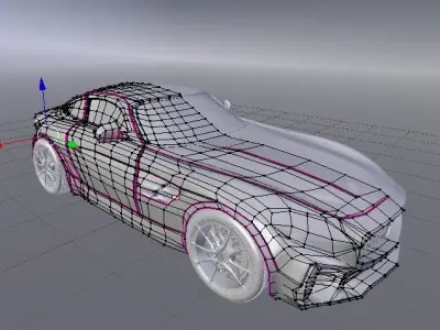 Mercedes AMG GTR Low-poly 3D model