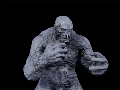 Mummy-zombie strong low-poly game engine ready 3D model Low-poly 3D model