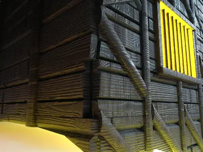 Medievval Wooden House 3D model