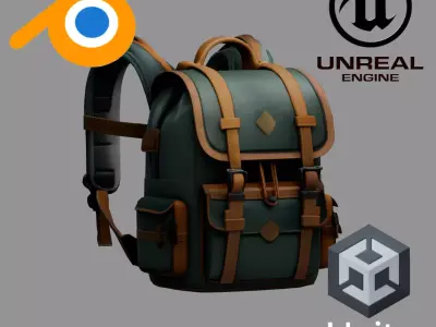 Stylized Backpack BP10 Free low-poly 3D model