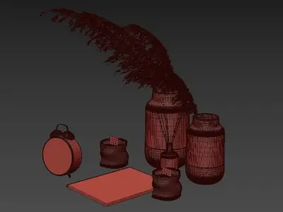 Decorative set jellyfish 3D model