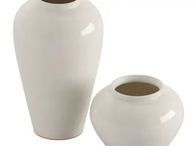 Set 2 Terracotta Vase 3D model