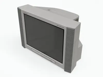 2000s CRT TV Gray Low-poly 3D model