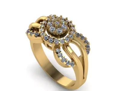 wedding daimond ring 3D print model