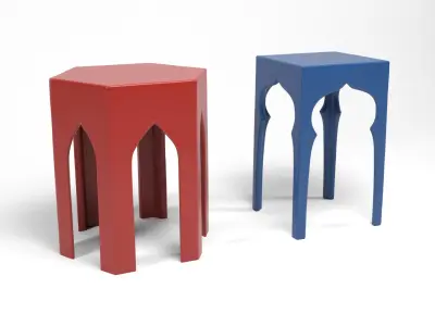 Modern Arabic tables Low-poly 3D model