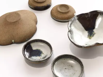 Japanese Tableware Set 5 Low-poly 3D model