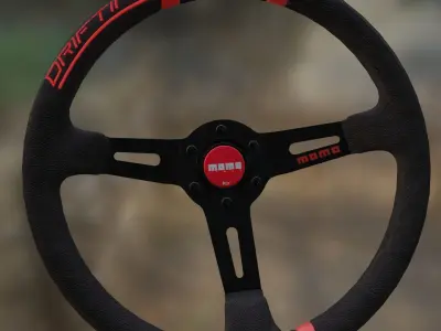 Momo Drifting Steering Wheel Low-poly 3D model