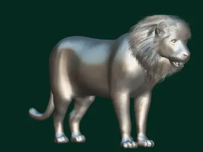 North Africa Young Lion  3D model